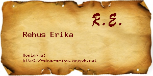 Rehus Erika névjegykártya